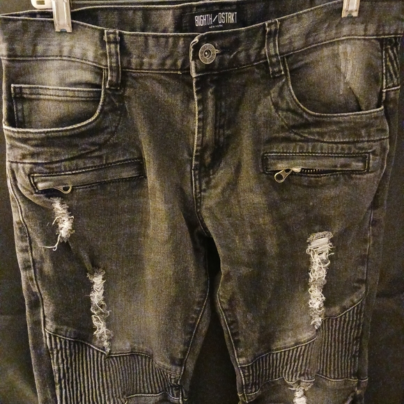 Men's 8ighth/Dstrkt slim moto jeans sz 34x32 - Picture 12 of 13